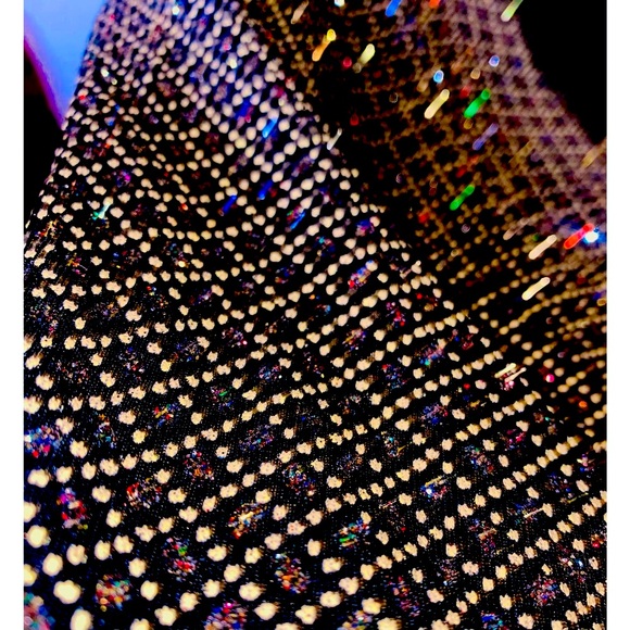 Vintage Jeffrey & Dara Evenings by Tom Barra Colorful Glitter Sequin Rouched Top - Picture 4 of 11